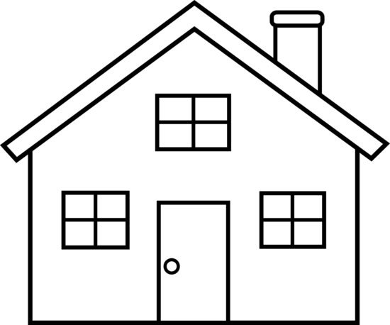 Outline of a house for dictation to children.